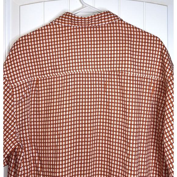 Vintage Metro One Checkered Orange Retro Shirt Size Large - Picture 8 of 11